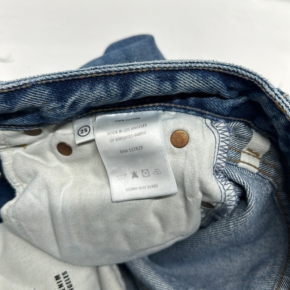 Grlfrnd Karolina Cropped Denim Jeans High Rise Straight The Valley Blue Size 25 - Picture 12 of 13